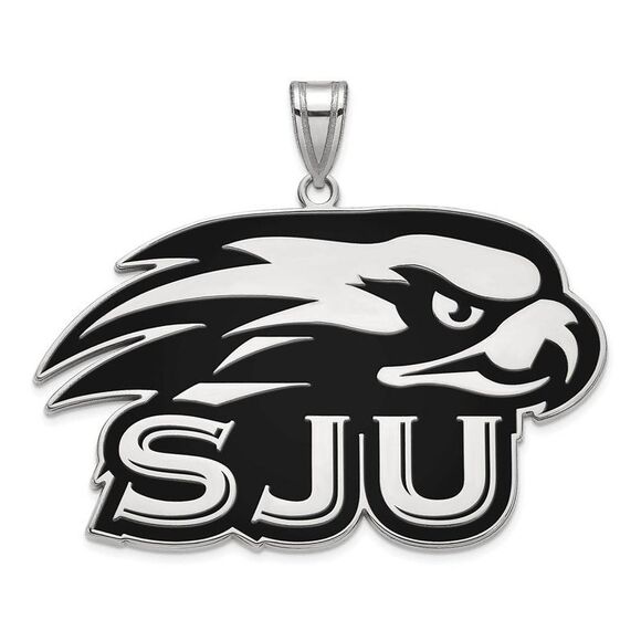 Sterling Silver St Joseph's U. XL Enamel Pendant